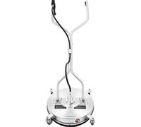 Nettoyeur de surfaces pour nettoyeur haute pression - Accessoire pour sols/allées - Pression maximale 4500 PSI - Pression de service 3700 PSI - Raccord rapide 0,95 cm - Roues (4 pièces) - Argent