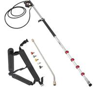 Nettoyeur de terrasse 4000 PSI - Longueur de travail télescopique - Lance à 5 jets - Nettoyeur haute pression télescopique - Rallonge de 1,5 à 6 mètres