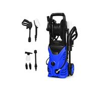 nettoyeur haute pression 1400W 140Bar 300L/H avec 1 buse lotus et 1 buse haute pression, flexible 5 mètres bleu