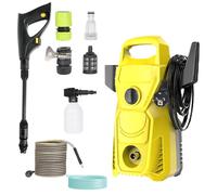 Nettoyeur haute pression - 1500 W - 135 bars - 560 litres/heure - Buse réglable 0°/60°/160° - Idéal pour les terrasses, les voitures et le jardin - Jaune
