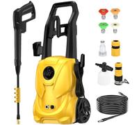 Nettoyeur Haute Pression, 180 Bar Nettoyeurs Haute-Pression, Débit : 680 L/H, 2000 W Moteur Brushless Laveur Haute Pression Eau Chaude, 5-en-1 pour Terrasse, Maison, Jardin, Voiture, Washer