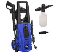 Nettoyeur haute pression 1800 W, 150 bars max., 510 l/h, buse réglable de 0 à 75°, réservoir à mousse, système marche/arrêt automatique, 2 roues, kit d'accessoires 5 pièces
