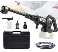 Nettoyeur Haute Pression à Batterie, Nettoyeur Haute Pression sans Fil | Compatible avec Makita 18 V Batterie, Max 65 Bar, 6-en-1 Multi-Usage Buse, Tuyau 5m, Affichage LCD, Pulvérisateur de Mousse