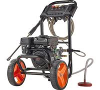Nettoyeur haute pression à essence SucceBuy 200 bars, nettoyeur de terrasse puissant avec un débit de 7 l/min, pompe en aluminium, pistolet pulvérisateur, lance et 4 buses, idéal pour les voitures, le