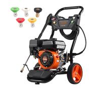 VEVOR Nettoyeur haute pression à essence, 3950 PSI, laveuse haute pression à gaz, 10 L/min, avec pompe en cuivre, pistolet pulvérisateur, rallonge et 5 buses pour voitures, clôtures, maisons, vertical