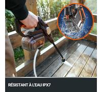 Nettoyeur haute pression Accu - Pression maximale : 56 bars - Moteur sans balais puissant - Batterie 4000 mAh et chargeur - Noir