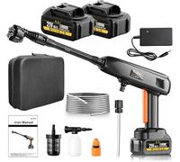Nettoyeur haute pression Akku, modèle Hydro Blast 21V, 775 PSI, 336 l/h, avec 2 batteries de 4,0 Ah. Nettoyeur multifonction 6-en-1 avec buse rotative, pulvérisateur à mousse, tuyau de 5 mètres, idéal