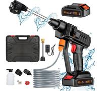 Nettoyeur Haute Pression Buse 6 en 1, 260 PSI Nettoyeur Haute Pression sans Fil avec 2 Batteries, Adapté pour Nettoyer Les Voitures