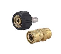 Nettoyeur Haute Pression Connexion Rapide 3/8" Connecteur M22 Mâle Femelle Raccord Coupleur Nettoyeur Haute Pression Laiton Kit Déconnexion Rapide Nettoyeur Haute Pression Coupler 1 Paire