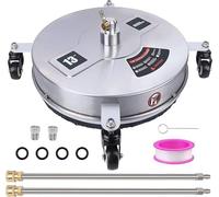 Nettoyeur haute pression de 33 cm avec 4 roues, boîtier en acier inoxydable et raccord rapide de 1/4 de pouce. Kit comprenant : nettoyeur haute pression, 2 tubes d'extension, 2 buses de rechange, et u
