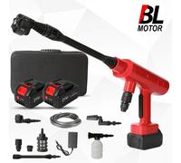 Nettoyeur haute pression électrique 6 en 1 sans fil - Pistolet de lavage sans fil - 18 V - 2 batteries incluses - Pour le lavage de voiture et l'arrosage du jardin - Or