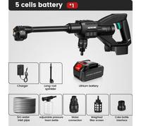 Nettoyeur haute pression électrique - Buse réglable 6 en 1 - Moteur sans balais - Tuyau d'alimentation de 5 mètres.