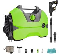 Nettoyeur haute pression électrique pour voiture et ménage - 3000 W avec fil - Buse en cuivre - Jet d'eau - Avec tuyau - Poignée - Vert