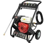 Nettoyeur haute pression essence 7,5 HP, 170-190 bars, moteur essence, système de vapeur, 3400 tr/min, 2,3 GPM. Nettoyeur haute pression à eau chaude avec pistolet de pulvérisation puissant, 5 buses,