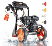 Nettoyeur haute pression - Essence - Pression 200 bars - Débit 7 l/min - Pompe en aluminium - Pistolet et lance - 4 buses à changement rapide - Pour voiture, allée et terrasse
