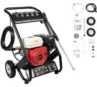 Nettoyeur haute pression essence professionnel, 190 bar, 7,5 chevaux. Nettoyeur haute pression essence, auto-amorçant, avec 5 buses et un tuyau de 10 mètres, 2200 PSI. Nettoyeur pour terrasses, moteur