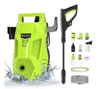Nettoyeur haute pression - Lave-auto filaire - Pression de 2900 PSI - Buse réglable de 1 à 180° - Tuyau flexible de 7 mètres - Pour voiture et terrasse - Couleur : vert