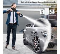 Nettoyeur haute pression manuel, portable, puissant pistolet de lavage auto 21 V, 2 batteries rechargeables, 6 en 1, plusieurs modes d'injection, kit boîte à outils, pistolet haute pression anti-fuite