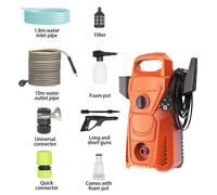 Nettoyeur haute pression - Nettoyeur haute pression électrique avec pistolet à jet - 1500 W - Buse réglable - Pour voiture, terrasse et jardin - Orange