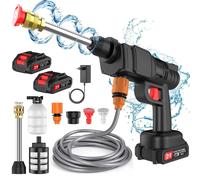 Nettoyeur haute pression - Pistolet de lavage pour voiture - 1000 W - 30 bars - Fonctionnement sur batterie - 2 batteries - 18 V