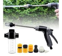 Nettoyeur Haute Pression, Pistolet Turbo avec Buse à Jet Réglable, Lance d'Arrosage Multifonction pour Lavage de Voiture, Nettoyage de Terrasse, Jardin Douche pour Animaux Adaptateur Universel Inclus