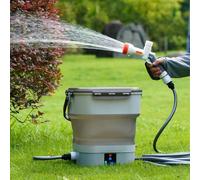 Nettoyeur haute pression portable avec réservoir d'eau de 12 L, nettoyeur d'extérieur mobile pliable avec buse 5 en 1, pulvérisateur à pression électrique multifonction pour douche de camping