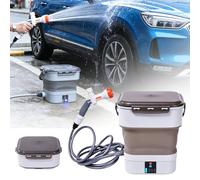Nettoyeur Haute Pression Portable, Nettoyeur Extérieur Mobile Pliable avec Buse 5 en 1, Réservoir d'eau : 12L, Pulvérisateur à Pression électrique Multifonction pour Douche de Camping