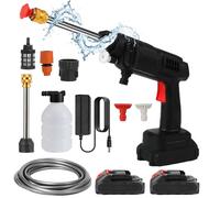 Nettoyeur haute pression portable - Pistolet de lavage sans fil - Canon à mousse - 21 V - 2 batteries incluses - Chargeur UE - Lavage de voiture