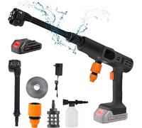 Nettoyeur haute pression portable - Pistolet haute pression sans fil - 30 bars - 18 V - Avec 1 batterie - Pour le lavage de voiture et l'arrosage du jardin