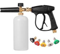 Nettoyeur haute pression pour neige et glace - Pistolet de lance à mousse réglable - Réservoir de 1 litre - Buses de 5 couleurs - Nettoyage de haute qualité - Résistant aux intempéries