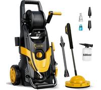 Nettoyeur haute pression, pression maximale de 180 bars, débit de 480 litres par heure, kit d'accessoires 7-en-1, pulvérisateur de mousse de 500 ml, raccords rapides, buses à connexion rapide, brosse 