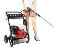Nettoyeur haute pression Professionnel Moteur à Essence, Réflecteur Vapeur En Cuivre Design Contemporain Avec Base Antidérapante Trois Tubes Flexibles Longues Cinq Buses Interchangeables