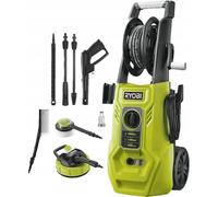 RYOBI - Nettoyeur Haute Pression 1800 W - 140 Bars - 420 L - Flexible 6 m - Enrouleur - réservoir détergent intégré - Lance Vario & Turbo - Brosse Multi-Surfaces - Brosse rotative - RY140PWA-P