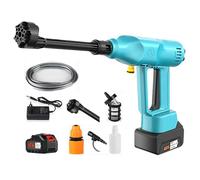 Nettoyeur haute pression sans fil 200 bars - 21 V - Moteur sans balais 1000 W, buse réglable 6 en 1 + réservoir à mousse