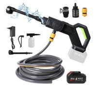 Nettoyeur haute pression sans fil 21V, 70Bar, 8L/min, Moteur Brushless 4820, 13m Portée, Batterie Makita, Tuyau 5m, 350W