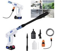 Nettoyeur Haute Pression sans Fil, 21V Laveuse à Pression sans Fil Portable, Nettoyeur de Voiture avec Kit d'accessoires, Nettoyeur Électrique pour Un Nettoyage de terrasse, Jardin, Voiture