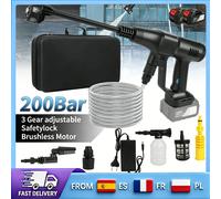 Nettoyeur haute pression sans fil 3500W, batterie grande capacité, tuyau d'eau de 5M, buse multifonctionnelle 6 modes, équipement de nettoyage portable pour extérieur, véhicule et jardin 2pcs batterie