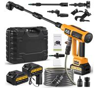 Nettoyeur Haute Pression sans Fil, 4 Vitesses, sans balais, avec buse 6 en 1, Compatible avec Batterie Makita 18 V, Nettoyeur Mobile avec Double système de Filtration et 2 Batteries 3,0 Ah