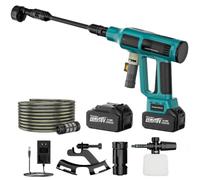 Nettoyeur haute pression sans fil, 700 psi, compatible avec batteries Makita 18 V, nettoyeur haute pression mobile avec 2 batteries de 4,0 Ah, buse 6 en 1, pulvérisateur à mousse, tuyau de 5 m pour