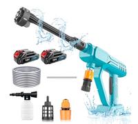 Nettoyeur haute pression sans fil 80 bar pour Makita 18 V, buse 6 en 1 avec 2 x 3000 mAh, 360 l/h 580 W, moteur sans balais, nettoyeur à pression avec batterie, tuyau de 3 m pour voiture, jardin (A)