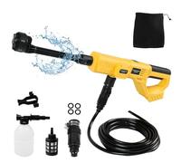 Nettoyeur haute pression sans fil, buse réglable 6 en 1 portable, nettoyeur haute pression 69 bar 350 l/h avec tuyau de 5 m pour patio, voiture, sol, clôture, terrasse, intérieur (pour DeWalt)