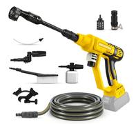 Nettoyeur Haute Pression sans Fil Compatible avec Batterie Dewalt 20V, Nettoyeur Haute Pression Portable 750 PSI avec buse 6-en-1 Canon à Mousse pour Lavage de Voiture Jardin (sans Batterie)