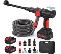 Nettoyeur haute pression sans fil – Moteur sans balais de 240 W, 2 batteries de 4000 mAh, raccordement direct au robinet avec valve d'arrêt, buse 7-en-1 et réservoir à mousse – Amélioration pour 2026,