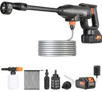 Nettoyeur haute pression sans fil - Nettoyeur à eau sans fil - Pistolet mobile Nettoyeur à pression - 220W 21V, 40bar - pour le nettoyage et l'arrosage - 4L/min - Accessoires et chargeur inclus