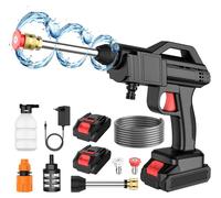 Nettoyeur haute pression sans fil - Pistolet à eau portable - 21 V - 50 bars - Fonction mousse - 2 batteries, modèle 2