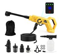 Nettoyeur haute pression sans fil pour Dewalt 18 V 20 V, 25 000 tr/min, nettoyeur de voiture portable sans balais avec écran LCD et 4 niveaux de vitesse pour nettoyer les sols, clôtures et murs (jaune