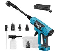 Nettoyeur haute pression sans fil sans balais pour batterie Makita-18 V | Buse 6 en 1, tuyau tressé de 7,7 m, connexion directe au robinet/tuyau d'arrosage pour voiture, cour
