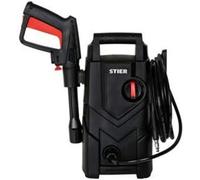Nettoyeur haute pression STIER SDR-100, 1400 W, Pression maximale : 105 bars, Débit : 330 l/h, Rayon de travail : 10 mètres, Tuyau de 5 mètres, inclut un flacon à détergent, nettoyeur pour terrasses, 