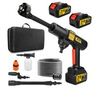 Nettoyeur Haute Pression sur Batterie, Moteur sans Balais 3000W 3 Vitesses, 135Bar 20L/Min, Nettoyeur Mobile avec 2 Batteries 4.0Ah, Buse 6 en 1 Rotative 180°, pour Nettoyage Voiture Et Maison (re)