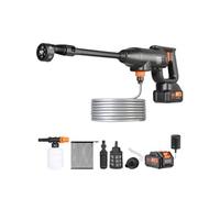 VEVOR Nettoyeur Haute Pression sur Batterie sans Fil 21 V Nettoyeur Haute Puissance Portable 580 PSI 40 bar Laveuse Électrique 4 L/min Batterie 4,0 Ah Chargeur pour Nettoyage Terrasse Jardin Voiture